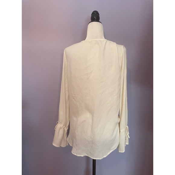 Anthropologie Ella Moss Ivory wrap blouse - Picture 3 of 5